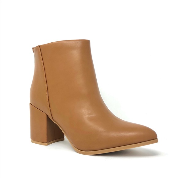 Maple Tan Vegan Leather Ankle Boots - Picture 5 of 9